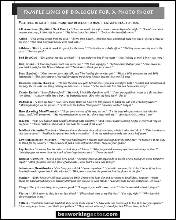 Dialog for Actors
